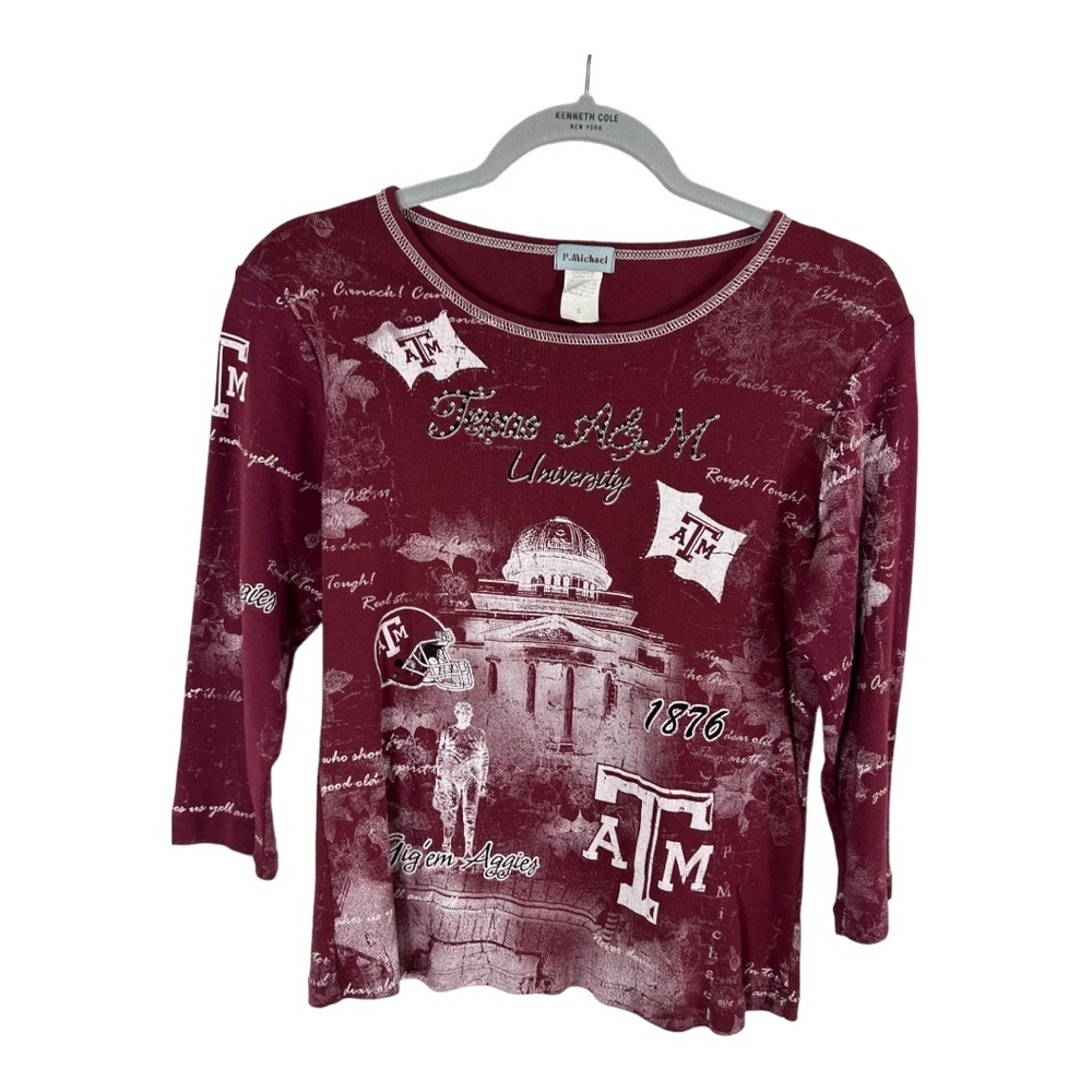 Texas A&M Aggies Size Small Shirt All over print Spirit Shirt G420